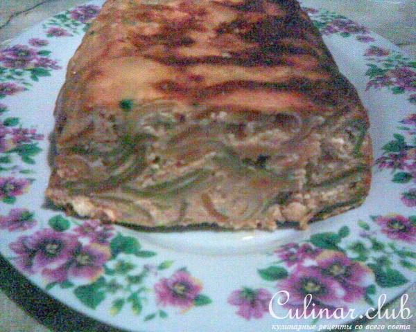 Творожная запеканка с итальянскими разноцветными ракушками и карамельным пуддингом