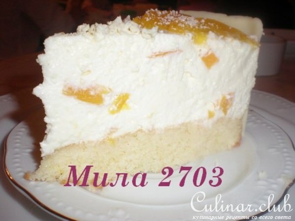Нежный СЫРНО-СЛИВОЧНЫЙ торт с персиками