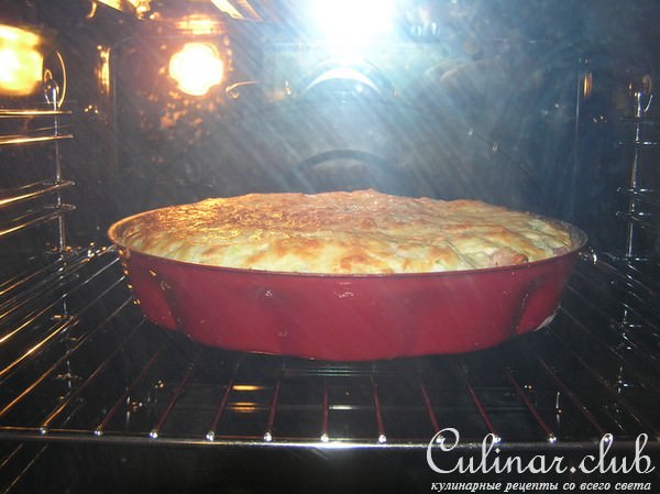 Капустная запеканка с сыром и ветчиной