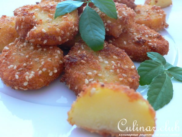 Картофель "Вкусняшка"(панированный в сухарях и пармезане)