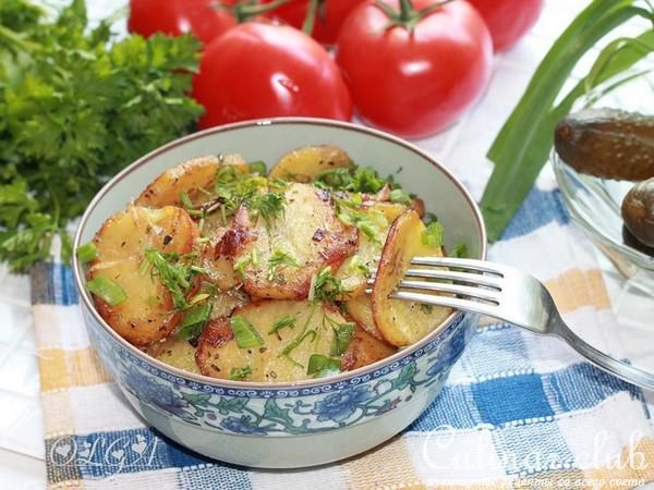 Картофель тушёный с луком по узбекски