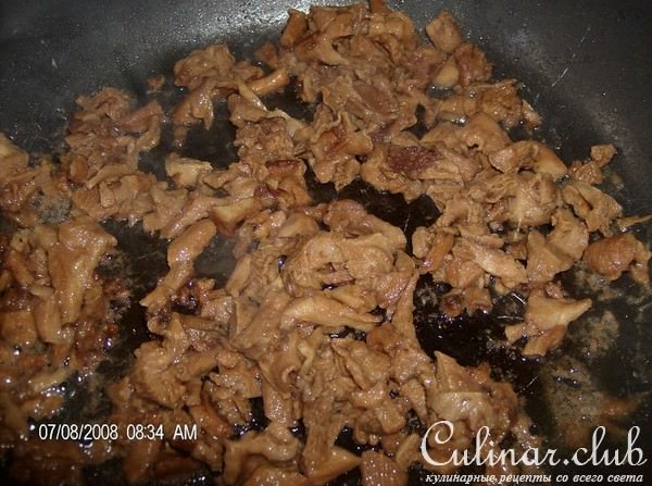 Баклажаны с лисичками в сметане