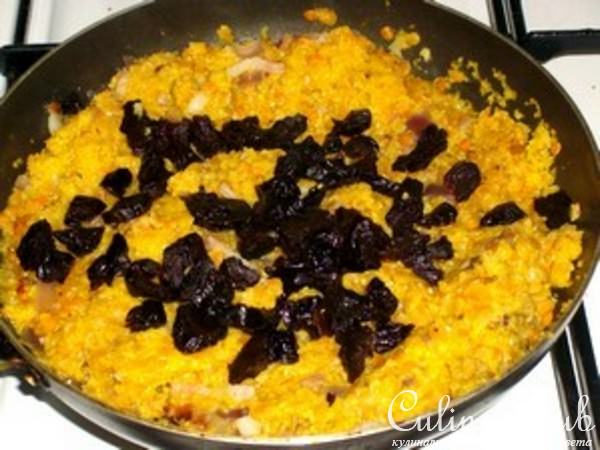 Кукурузная каша с желтой чечевицей