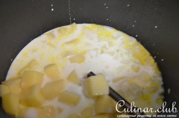 Картофельное пюре с копченым сыром моццарелла