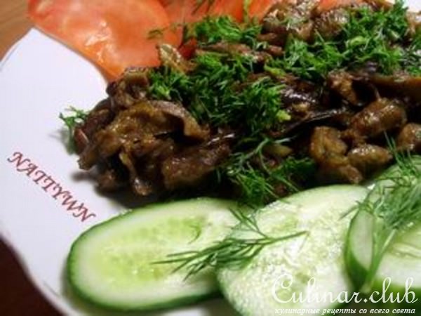 Куриные желудки по-корейски.