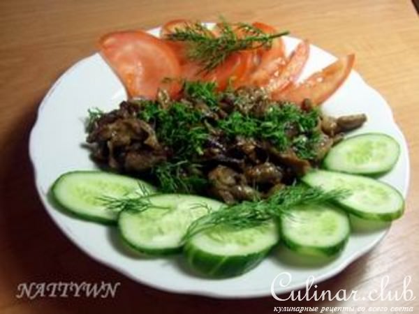 Куриные желудки по-корейски.