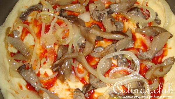 Пицца картофельная с курицей и грибами