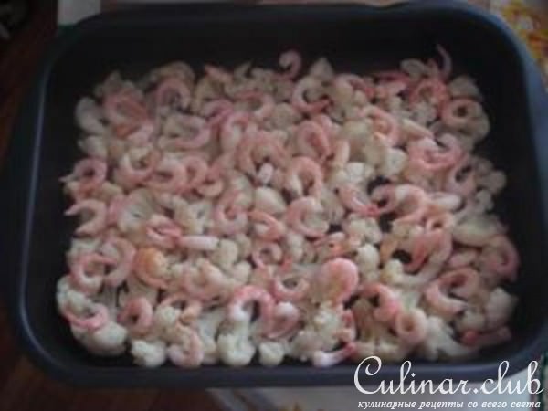Запеканка из цветной капусты с грибами