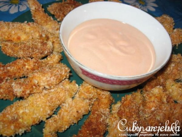 Хрустящие куриные палочки с дипом