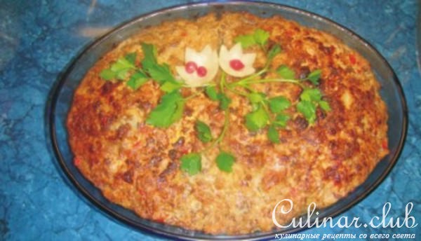 Мясная запеканка с цветной капустой.