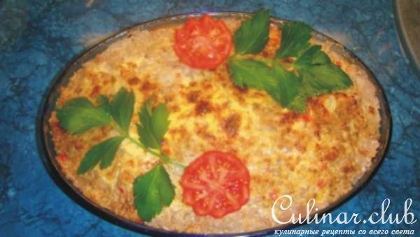 Мясная запеканка с цветной капустой.