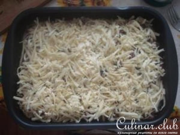 Запеканка из цветной капусты с грибами
