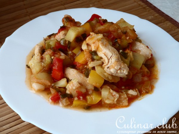 Рататуй с куриным мясом(моё вольное прочтение)