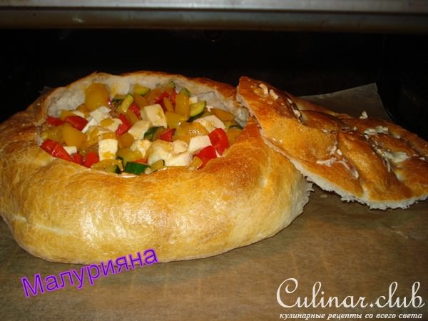 Пицца " Фаршированная лепёшка"/Gefllte Fladenbrot-Pizza