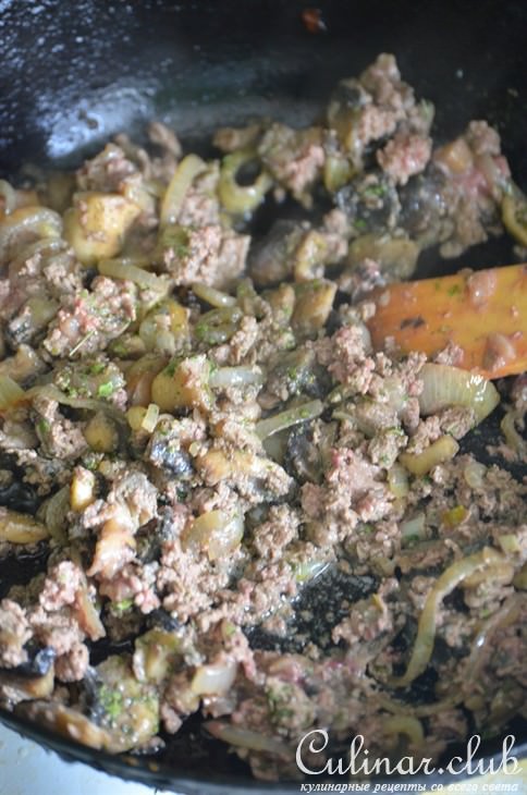 Омлет с грибами и куриной печенкой