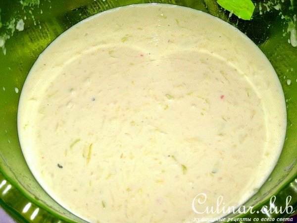 Кабачковые оладушки с соусом(вариант) 