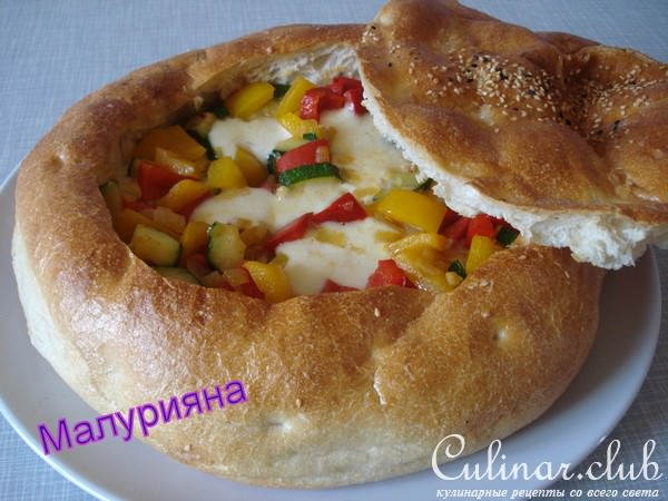 Пицца " Фаршированная лепёшка"/Gefllte Fladenbrot-Pizza