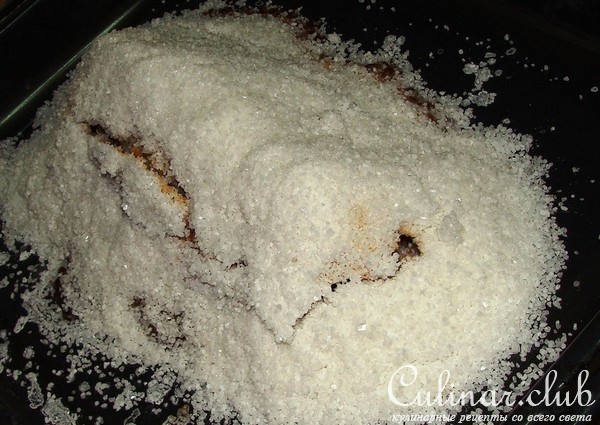 мясо запечённое в соли....