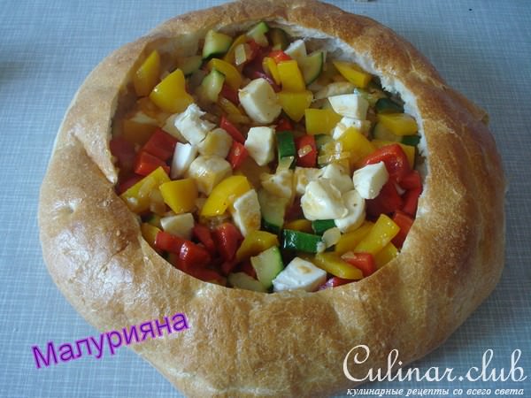 Пицца " Фаршированная лепёшка"/Gefllte Fladenbrot-Pizza