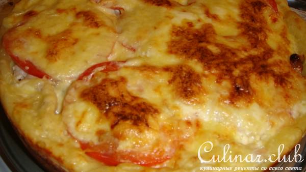 Пицца картофельная с курицей и грибами