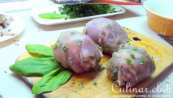 Рулетики из куриного филе с отварным яйцом и зеленью «С добрым утром, любимый!» :) 