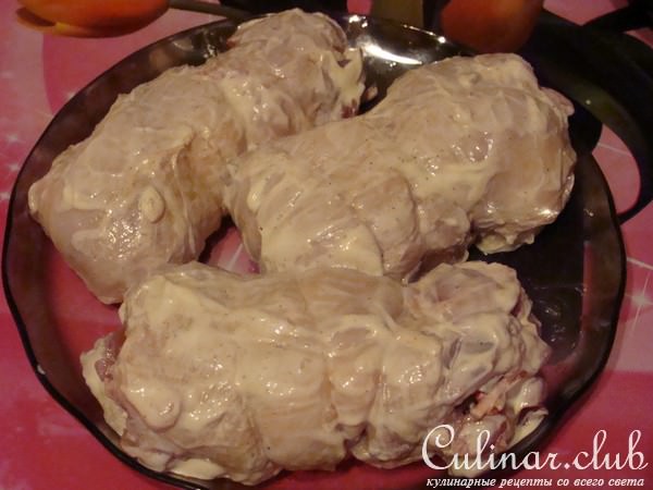 Куриные окорочка фаршированные.