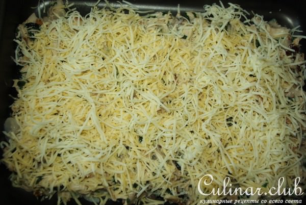 Лазанья с курицей и грецкими орехами