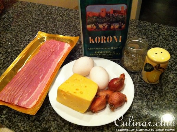 Закуска "Корзинки из бекона, наполненные яйцом, луком-шаллот и сыром Маркиз"