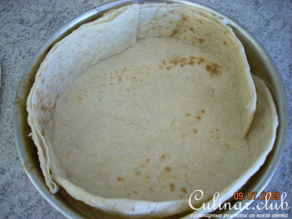 Мясной пирог из лаваша