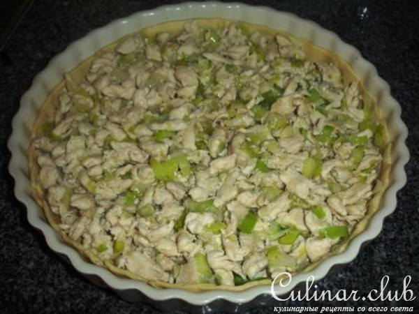 Пирог из курицы и лук-порей