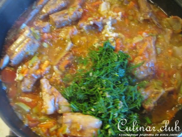 Свиные рёбрышки с кабачком.