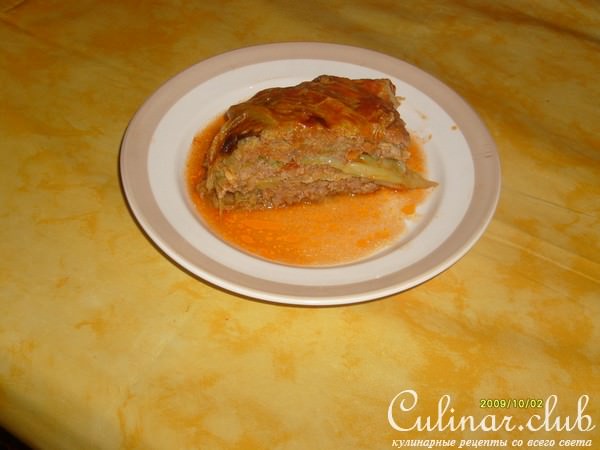 "Лазанья" из савойской капусты.