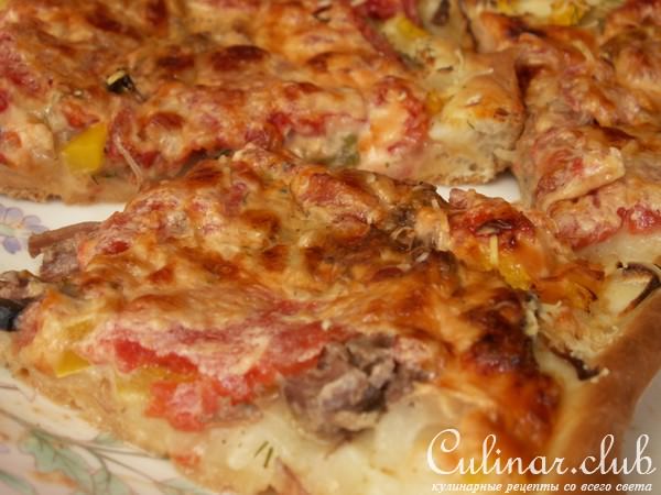 Пицца на скорую руку(с тушенкой)