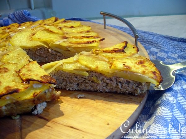 Картофельно-мясной торт "Перевертыш"