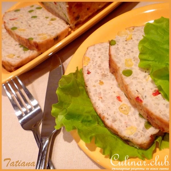 Хлебец куриный с рисом и овощами