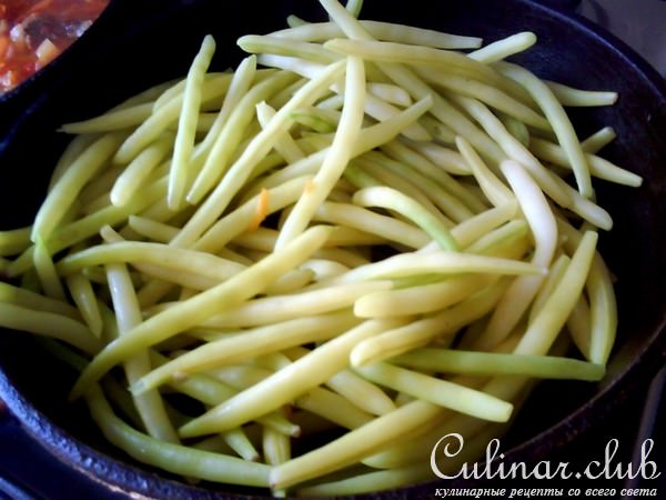 Рагу из стручковой фасоли (шпарагивка)