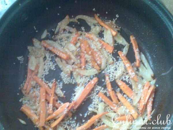 жареная тыква с овощами