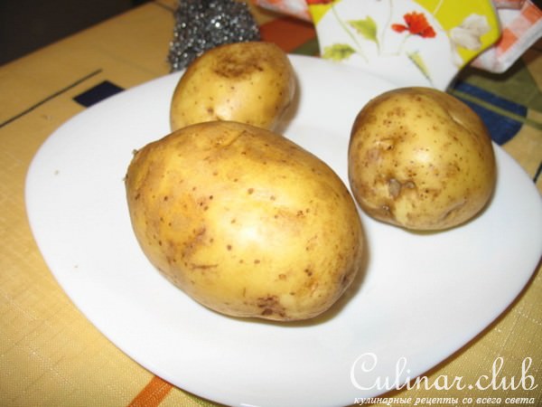 картофель,запеченый в СВЧ, с наполнителями