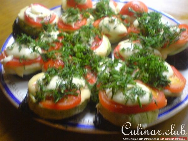 Башенки из овощей с сыром