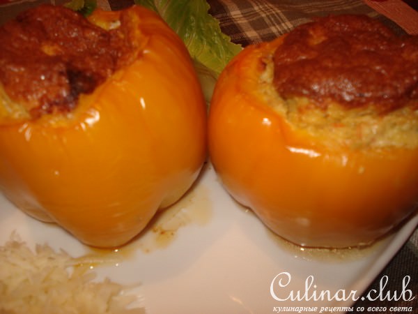 порционное суфле с помидорами.перцем и песто