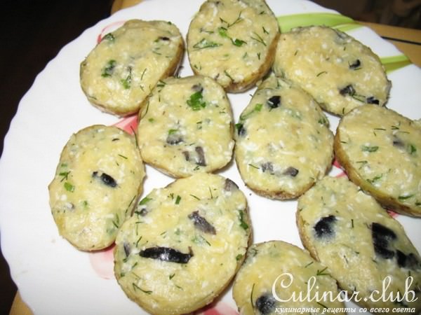 картофель,запеченый в СВЧ, с наполнителями