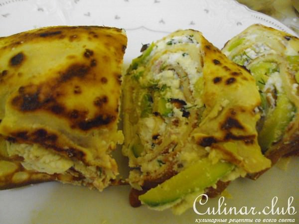 Крепес с сыром и кабачками.