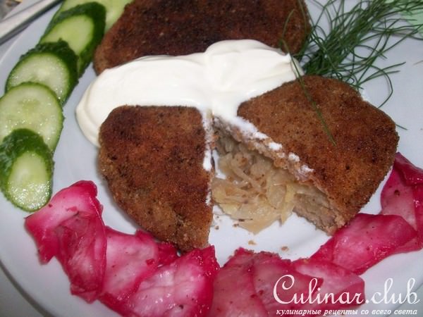 Зразы манные с капустой
