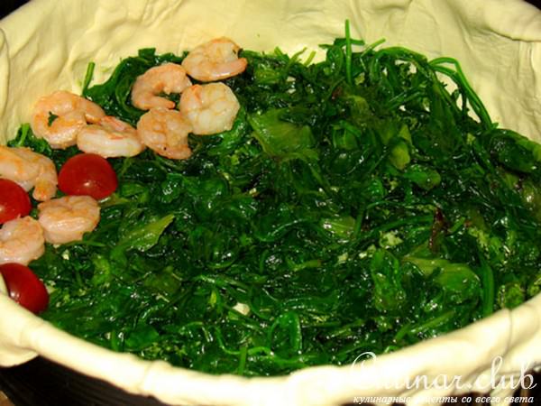 Тарт с креветками и помидорами-черри (Torta salata con gamberi e pomodorini)
