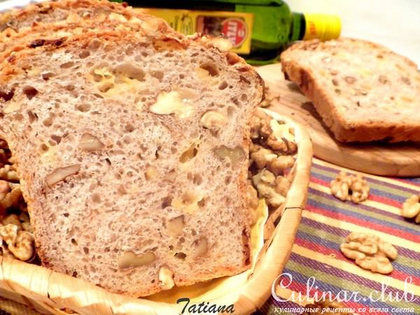 Хлеб пшеничный,цельнозерновой с сыром и грецкими орехами