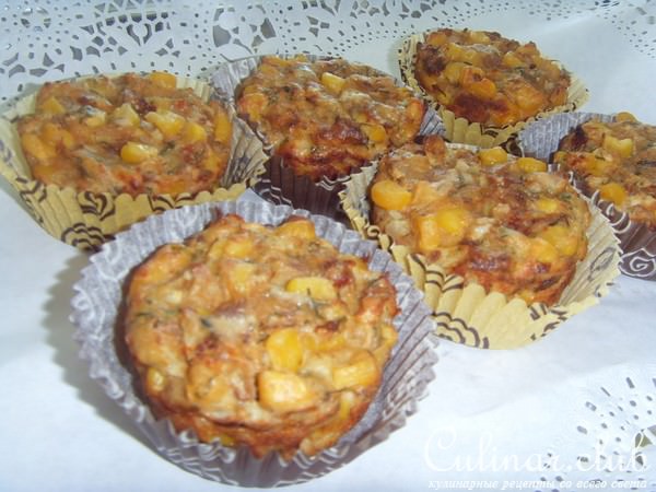 Закусочные кексы с тунцом.