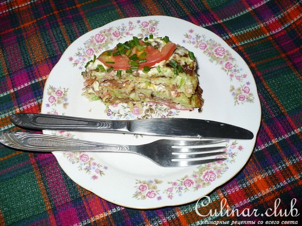 Кабачковый закусочный торт (вариант)