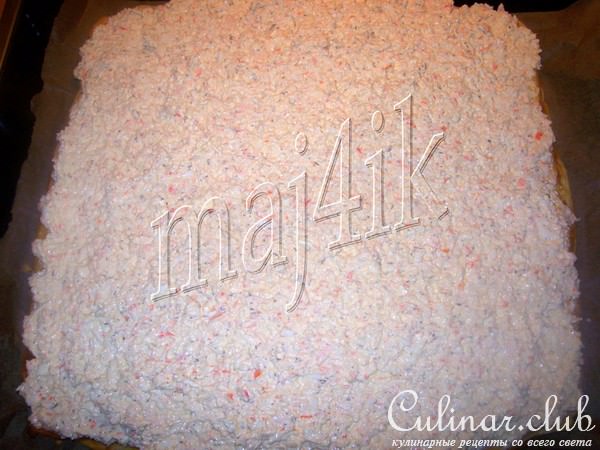 Нежный закусочный рулет "Рыбные страсти" из заварного теста (праздничный вариант)