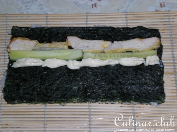 ролы с запеченой грудкой и укропом
