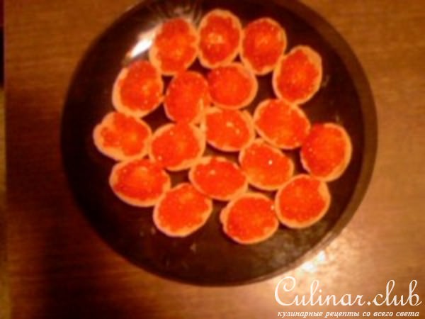 Тарталетки закусочные с красной икрой